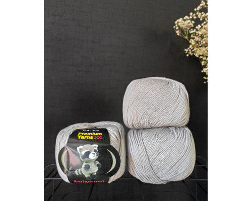 Premium Yarn Amigurumi Toys 50 г,  #1029 сірий