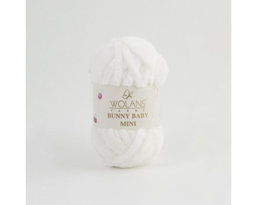 Пряжа Wolans Bunny Baby mini 150-01 білий