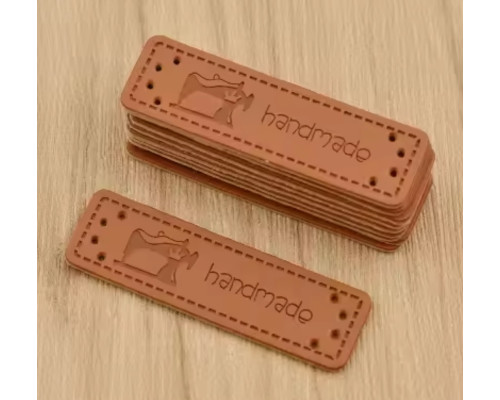 Бірка  пришивна "Hand Made" , розмір 4.5 см х 1.5 см , екокожа