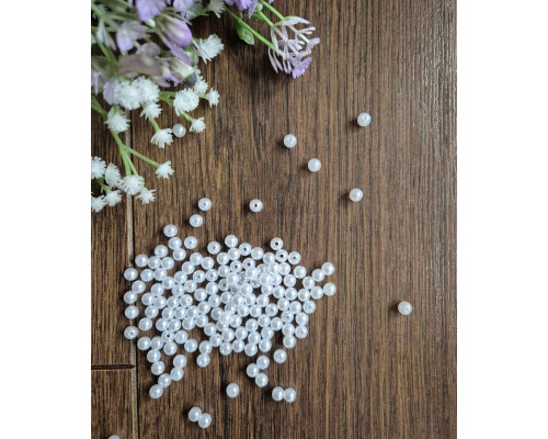 ПЕРЛИННІ НАМИСТИНИ / Ø-6 ММ / УПАКОВКА 20 ГР ≈ 140 ШТ / БІЛИЙ