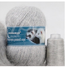 Пряжа Пух норки #802 світло-сірий меланж