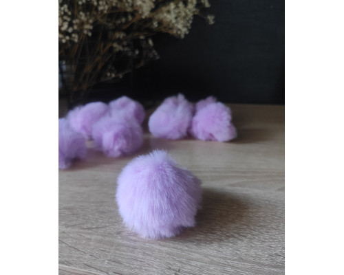 ПОМПОН / 6СМ / ЕКО ХУТРО / З ПЕТЕЛЬКОЮ / Бузковий