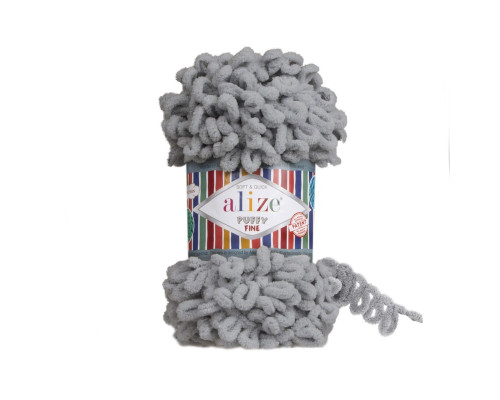 Puffy FINE Alize #343 вугільний сірий