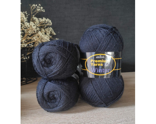Premium Yarn Winter,  #601 Чорний 