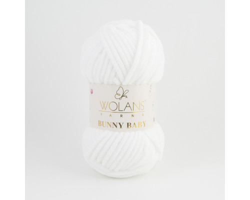 Пряжа Wolans Bunny Baby 100-01 білий