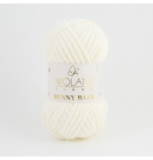 Пряжа Wolans Bunny Baby 100-02 молочний