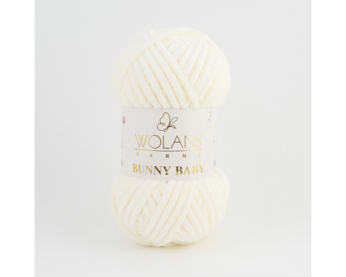 Пряжа Wolans Bunny Baby 100-02 молочний