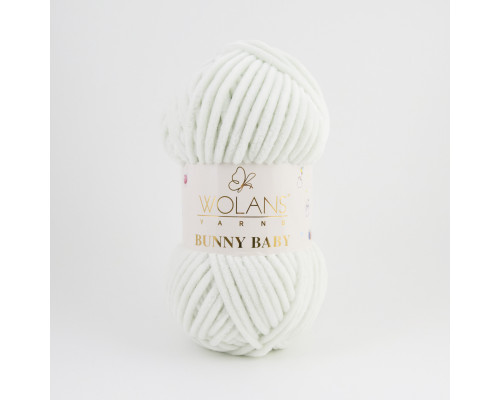 Пряжа Wolans Bunny Baby 100-03 мятно-молочний