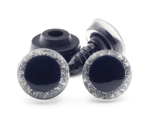 Очі 10 мм, колір сріблястий ,на безпечному кріпленні 