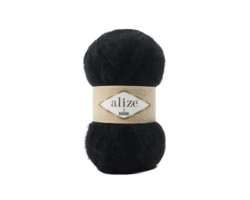 Пряжа 3 Season Alize/ 3 Сезон #60 чорний