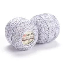 Камелія Ярнарт 411 білий+срібло