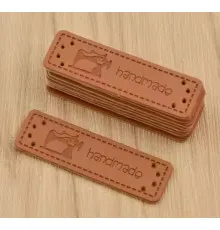 Бірка  пришивна "Hand Made" , розмір 4.5 см х 1.5 см , екокожа