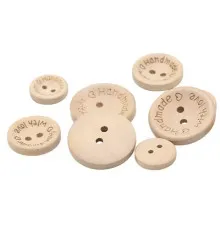 ДЕРЕВ'ЯНІ ГУДЗИКИ "Handmade" / УПАКОВКА - 10 ШТ / 10 ММ / БЕЖЕВИЙ 