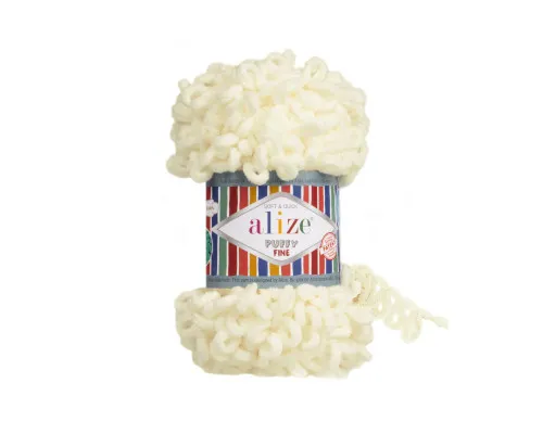 Puffy FINE Alize #62 світло-молочний