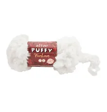 Пряжа Пуффі Фюр Лав Алізе / Puffy FurLove Alize #55 білий