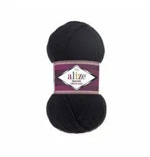 Пряжа Superwash Comfort Socks  Alize , Супервош комфорт #60 чорний