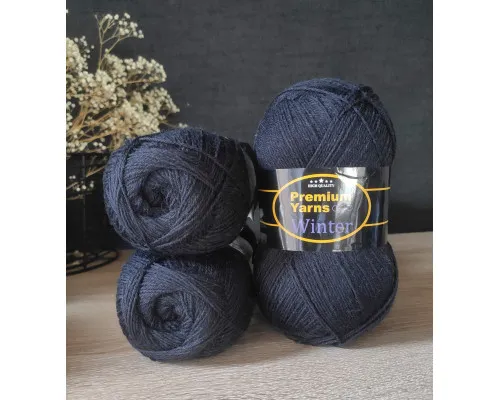 Premium Yarn Winter,  #601 Чорний 